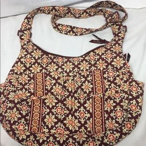Vera Bradley Brown Floral Zip Close 2 Flap Pocket